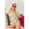 image:imageEkouaer Womens Silk Satin Pajamas Set Short Sleeve Sleepwear S5X Plus SizeChristmas Wreath