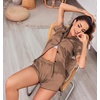 image:imageEkouaer Womens Silk Satin Pajamas Set Short Sleeve Sleepwear S5X Plus SizeLight Brown