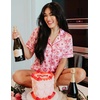 image:imageEkouaer Womens Silk Satin Pajamas Set Short Sleeve Sleepwear S5X Plus SizeValentines Cake