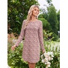 image:imageEkouaer 2 Pack Long Sleeve Nightgown for Women Crew Neck Pleated SleepshirtBlack Floral Leaf Pink Floral Leaf