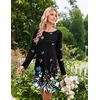 image:imageEkouaer 2 Pack Long Sleeve Nightgown for Women Crew Neck Pleated SleepshirtBlackBlack Butterfly