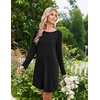 image:imageEkouaer 2 Pack Long Sleeve Nightgown for Women Crew Neck Pleated SleepshirtBlackCherry Blossoms