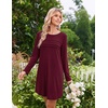 image:imageEkouaer 2 Pack Long Sleeve Nightgown for Women Crew Neck Pleated SleepshirtBlackWine Red