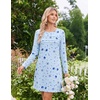 image:imageEkouaer 2 Pack Long Sleeve Nightgown for Women Crew Neck Pleated SleepshirtCoffeStar Print