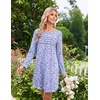 image:imageEkouaer 2 Pack Long Sleeve Nightgown for Women Crew Neck Pleated SleepshirtPurple FloralPink Floral