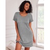 image:imageEkouaer 3 Pack Nightgowns for Women Short Sleeve Sleepshirt Night ShirtsBlackGreyPink