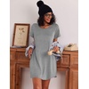 image:imageEkouaer 3 Pack Nightgowns for Women Short Sleeve Sleepshirt Night ShirtsBlackGreyPink