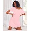 image:imageEkouaer 3 Pack Nightgowns for Women Short Sleeve Sleepshirt Night ShirtsBlackGreyPink