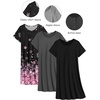 image:imageEkouaer 3 Pack Nightgowns for Women Short Sleeve Sleepshirt Night ShirtsBlackGreyPink Cherry Blossoms