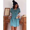 image:imageEkouaer 3 Pack Nightgowns for Women Short Sleeve Sleepshirt Night ShirtsBlackSparkling BranchesCherry Blossoms
