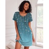 image:imageEkouaer 3 Pack Nightgowns for Women Short Sleeve Sleepshirt Night ShirtsBlackSparkling BranchesCherry Blossoms