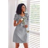 image:imageEkouaer 3 Pack Nightgowns for Women Short Sleeve Sleepshirt Night ShirtsBlackSparkling BranchesGray Floral