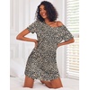 image:imageEkouaer 3 Pack Nightgowns for Women Short Sleeve Sleepshirt Night ShirtsBlackWine RedLeopard