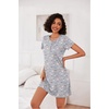 image:imageEkouaer 3 Pack Nightgowns for Women Short Sleeve Sleepshirt Night ShirtsBlue PrintCoffee CupPurple Stars
