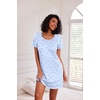 image:imageEkouaer 3 Pack Nightgowns for Women Short Sleeve Sleepshirt Night ShirtsGreen FloralBlue Bow StripesFloral Pink