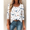 image:imageEkouaer 34 Sleeve Womens Tops Scoop Neck T Shirts 2026 Casual Basic TeesFloral White