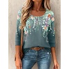 image:imageEkouaer 34 Sleeve Womens Tops Scoop Neck T Shirts 2026 Casual Basic TeesFlower Printwf71