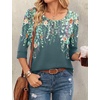 image:imageEkouaer 34 Sleeve Womens Tops Scoop Neck T Shirts 2026 Casual Basic TeesFlower Printwf71