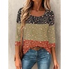 image:imageEkouaer 34 Sleeve Womens Tops Scoop Neck T Shirts 2026 Casual Basic TeesFlowersxh553