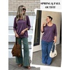 image:imageEkouaer 34 Sleeve Womens Tops Scoop Neck T Shirts 2026 Casual Basic TeesPurple