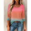 image:imageEkouaer 34 Sleeve Womens Tops Scoop Neck T Shirts 2026 Casual Basic TeesSunset Ombre