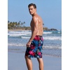 image:imageEkouaer 9 Inch Mens Swim Trunks with Compression Liner 2 in 1 Board ShortsLeaves Black Blue