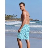 image:imageEkouaer 9 Inch Mens Swim Trunks with Compression Liner 2 in 1 Board ShortsLight Blue  Whales