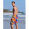 image:imageEkouaer 9 Inch Mens Swim Trunks with Compression Liner 2 in 1 Board ShortsOrange Coconut Tree