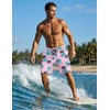 image:imageEkouaer 9 Inch Mens Swim Trunks with Compression Liner 2 in 1 Board ShortsPink Coconut Tree2