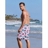 image:imageEkouaer 9 Inch Mens Swim Trunks with Compression Liner 2 in 1 Board ShortsPink Coconut Tree2