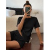 image:imageEkouaer Cute Pajama Sets for Women Summer Short Sleeve Lounge Sets SXXLBlack