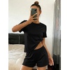 image:imageEkouaer Cute Pajama Sets for Women Summer Short Sleeve Lounge Sets SXXLBlack