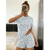 image:imageEkouaer Cute Pajama Sets for Women Summer Short Sleeve Lounge Sets SXXLBlue Floral