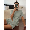 image:imageEkouaer Cute Pajama Sets for Women Summer Short Sleeve Lounge Sets SXXLGreen