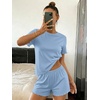image:imageEkouaer Cute Pajama Sets for Women Summer Short Sleeve Lounge Sets SXXLLight Blue
