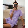 image:imageEkouaer Cute Pajama Sets for Women Summer Short Sleeve Lounge Sets SXXLLilac