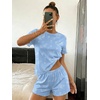 image:imageEkouaer Cute Pajama Sets for Women Summer Short Sleeve Lounge Sets SXXLOcean Blue