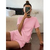 image:imageEkouaer Cute Pajama Sets for Women Summer Short Sleeve Lounge Sets SXXLPink