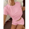 image:imageEkouaer Cute Pajama Sets for Women Summer Short Sleeve Lounge Sets SXXLPink