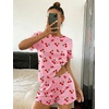 image:imageEkouaer Cute Pajama Sets for Women Summer Short Sleeve Lounge Sets SXXLPink Cherry