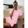 image:imageEkouaer Cute Pajama Sets for Women Summer Short Sleeve Lounge Sets SXXLPink Floral