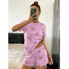 image:imageEkouaer Cute Pajama Sets for Women Summer Short Sleeve Lounge Sets SXXLPurple Flowers