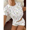 image:imageEkouaer Cute Pajama Sets for Women Summer Short Sleeve Lounge Sets SXXLWhite Flowers