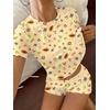 image:imageEkouaer Cute Pajama Sets for Women Summer Short Sleeve Lounge Sets SXXLYellow Fruit