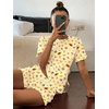 image:imageEkouaer Cute Pajama Sets for Women Summer Short Sleeve Lounge Sets SXXLYellow Fruit