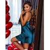 image:imageEkouaer Lingerie for Women Satin Nightgowns Sexy Sleepwear Silk Slip NightyDeep Green