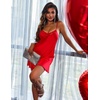 image:imageEkouaer Lingerie for Women Satin Nightgowns Sexy Sleepwear Silk Slip NightyRed