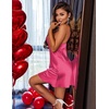 image:imageEkouaer Lingerie for Women Satin Nightgowns Sexy Sleepwear Silk Slip NightyRose Red