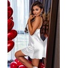 image:imageEkouaer Lingerie for Women Satin Nightgowns Sexy Sleepwear Silk Slip NightyWhite