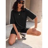 image:imageEkouaer Lounge Sets 2 Piece Summer Outfits 2026 Oversized Biker Short SetsBlack